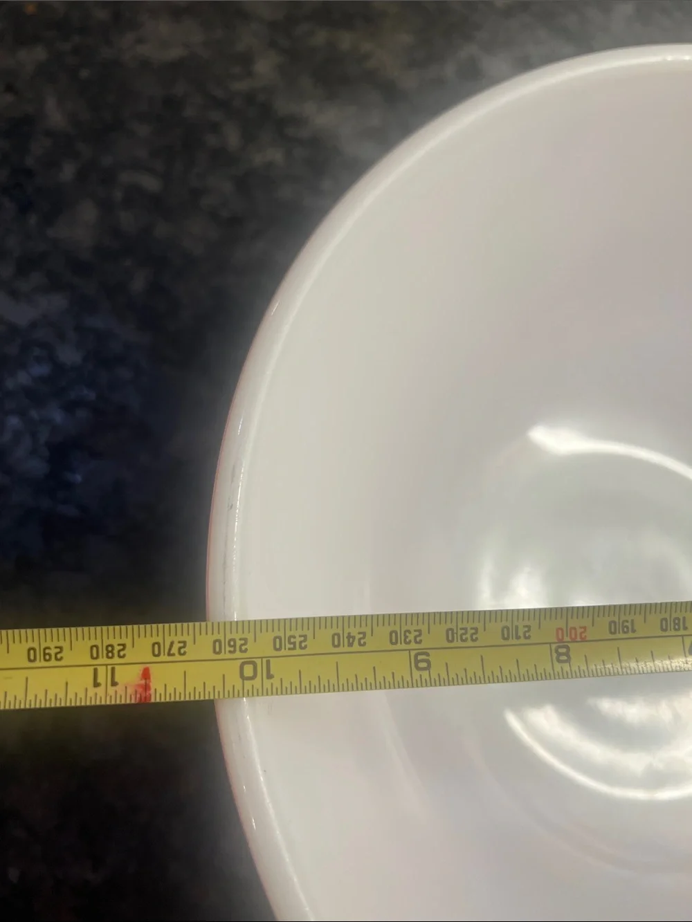 404 Vintage Pyrex Coral Pink  Mixing Bowl with White Interior.
